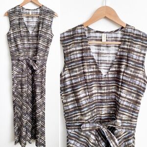 Sailor‎ Rose V-Neck A-line Midi Dress Tie Medium Gellhorn ?